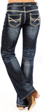 Rock & Roll Cowgirl Riding Boot Cut Jeans #W7-9516