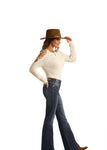 Rock & Roll Cowgirl High Rise Trouser with Front Seam Jeans #W8H6099