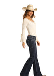 Rock & Roll Mid Rise Trouser Stretch Jeans #W8M5279