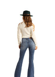 Rock & Roll Cowgirl High Rise Flare Leg Jean #WHN6152