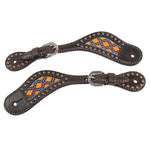 Circle Y SPUR STRAPS WITH BEAD INLAY AND COPPER #X0717-1001