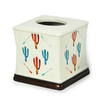 CACTUS TISSUE BOX, TURQUOISE & CORAL #TB1756