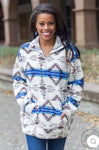 PULLOVER SHERPA BLUE AZTEC  #6602E