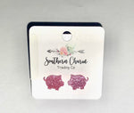 Earrings Pink Sparkle Pigs #SC550