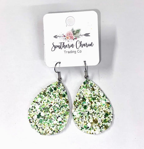 Earring St. Patty's Day Green Sparkle #SC5