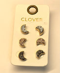 Earrings 3 Pack Moons  #7-3676GD
