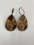 Leather Earrings with Sunflower and Cross #ERLC