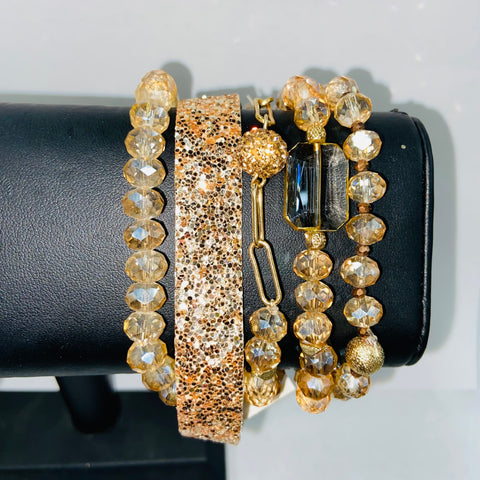 BRACELET JOY OF MY LIFE SET, BEIGE # AB7498CHA