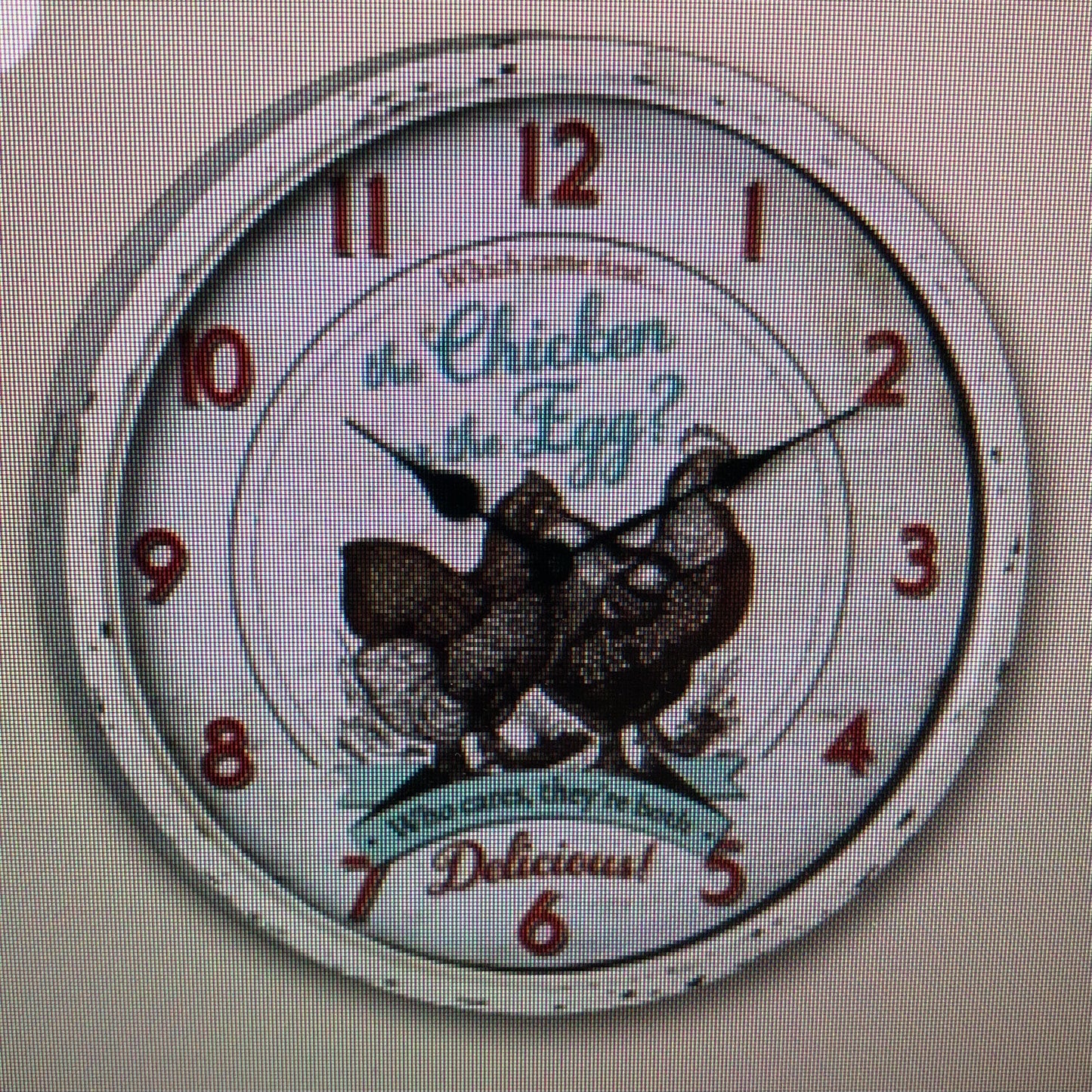 Iron & Glass Chicken Wall Clock #87-1608