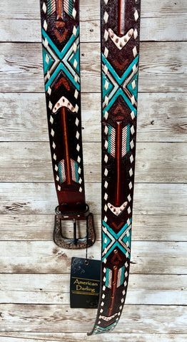 American Darling Leather Belt Arrows #ADBLF104