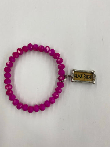 Bracelet Stretch Beaded w/Charm #BBC