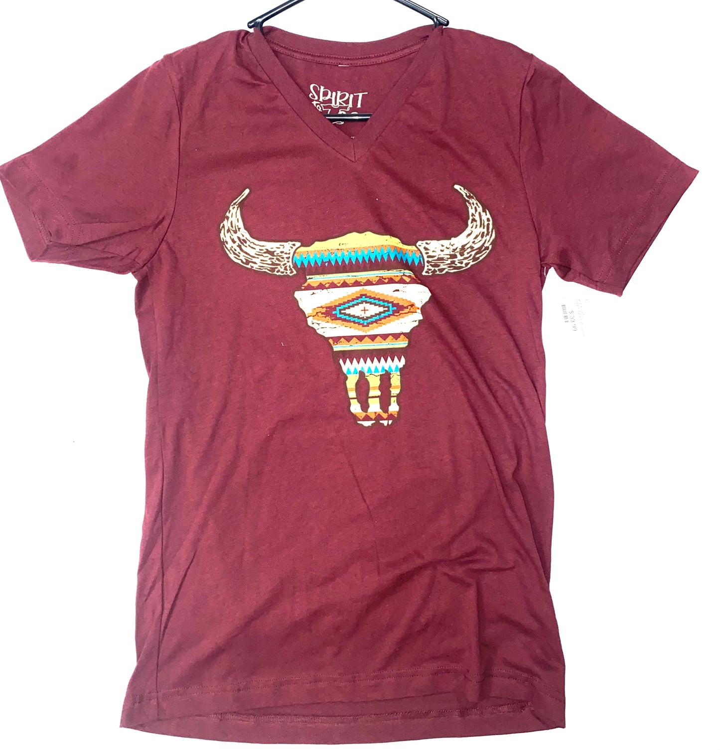Shirt Aztec Cow Skull #65W