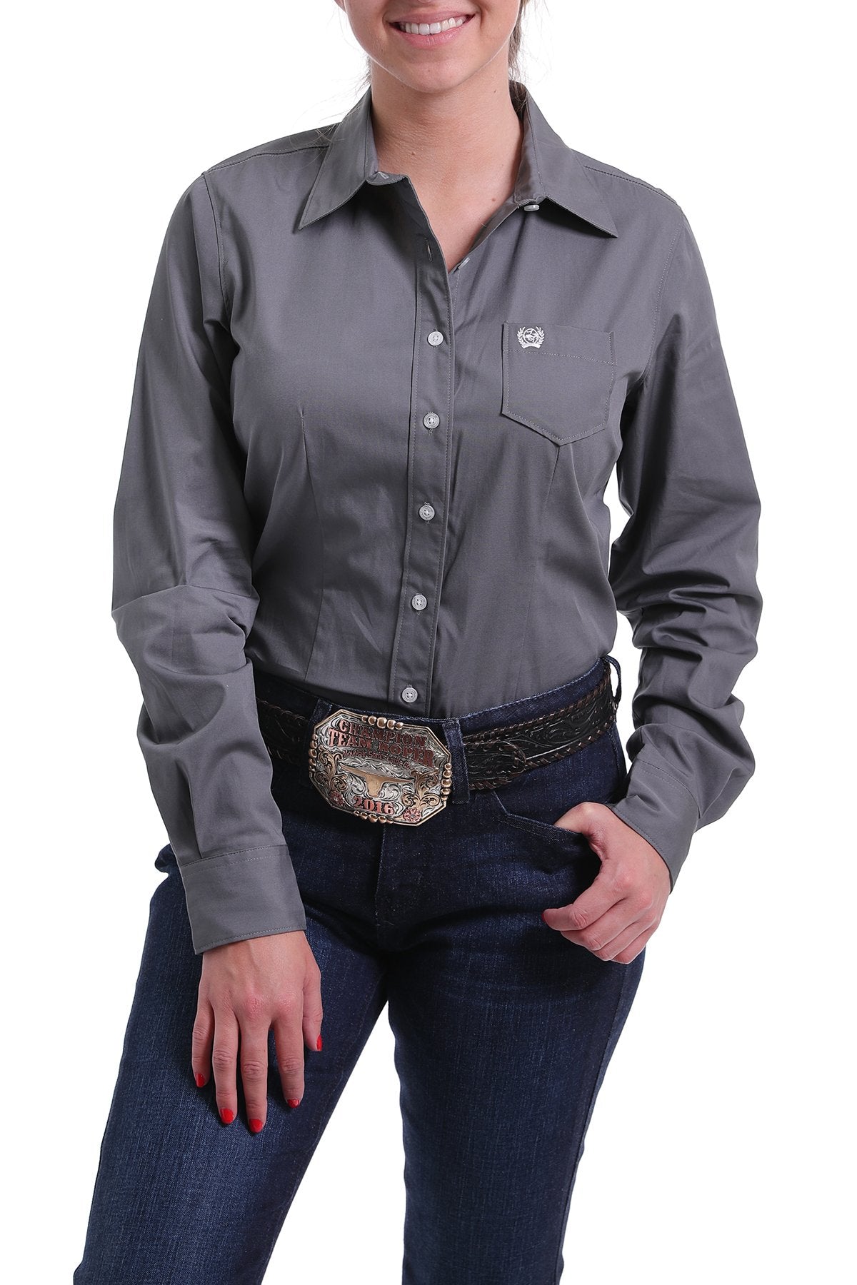 Cinch Ladies Grey Western Shirt #MSW9164029