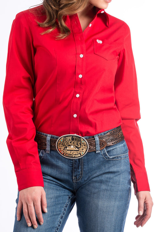 Cinch Ladies Red Rodeo Shirt #MSW9164032