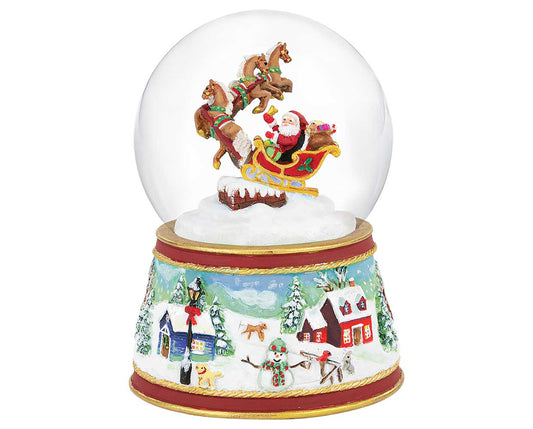 Breyer 2021 Santa's Sleigh Musical Snow Globe #700242 Retired!